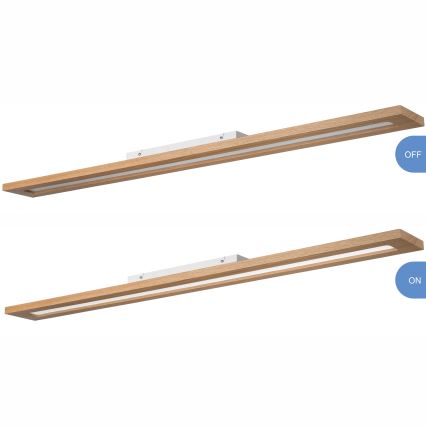 Brilagi - LED RGBW Dimmable panel WOODY FRAME LED/34W/230V 11,5x123 cm 2700-6500K oak + remote control