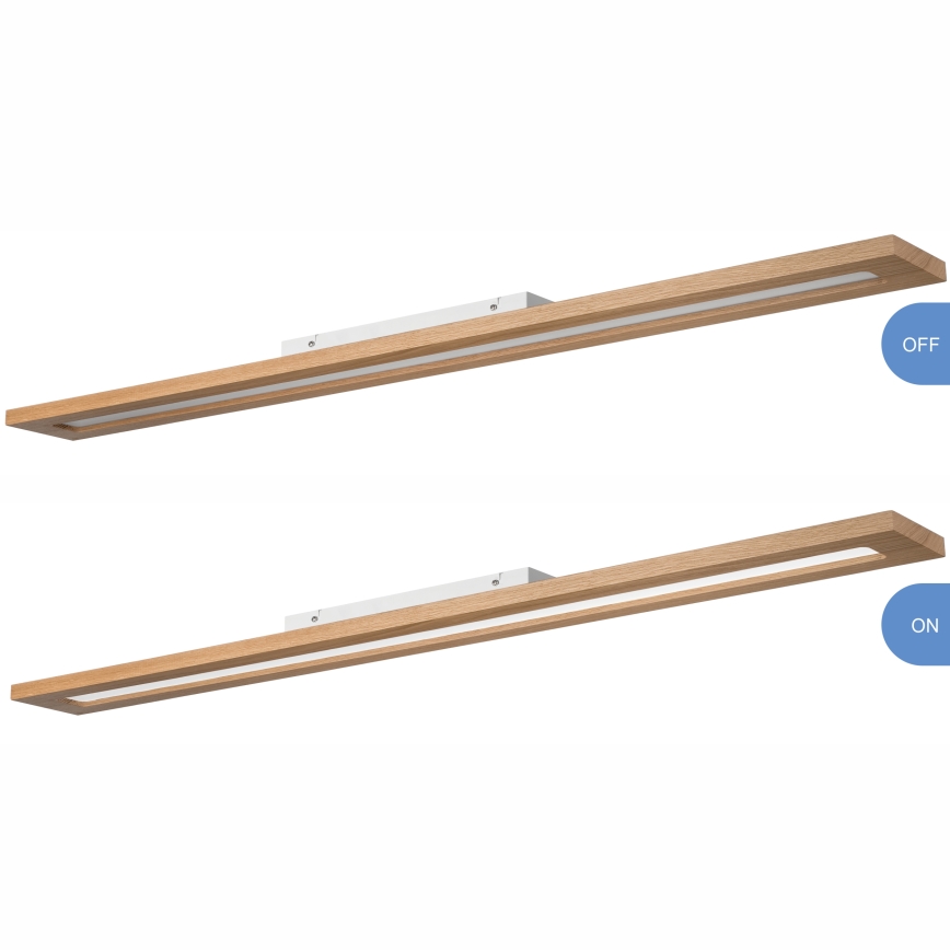 Brilagi - LED RGBW Dimmable panel WOODY FRAME LED/34W/230V 11,5x123 cm 2700-6500K oak + remote control