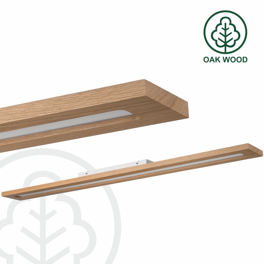 Brilagi - LED RGBW Dimmable panel WOODY FRAME LED/34W/230V 11,5x123 cm 2700-6500K oak + remote control