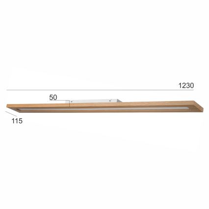 Brilagi - LED RGBW Dimmable panel WOODY FRAME LED/34W/230V 11,5x123 cm 2700-6500K oak + remote control