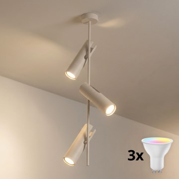 BRILAGI - LED RGBW Dimmable Rod Chandelier BRANCH 3xGU10/6.5W/230V 2700-6500K beige