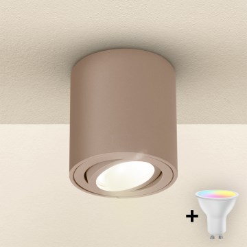 Brilagi - LED RGBW Dimmable Spotlight MIA 1x GU10/4.8W/230V 3000K 84x80 mm beige + remote control