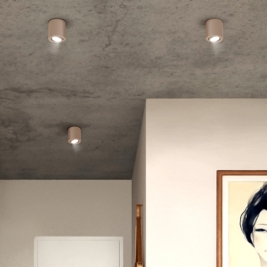 Brilagi - LED RGBW Dimmable Spotlight MIA 1x GU10/4.8W/230V 3000K 84x80 mm beige + remote control