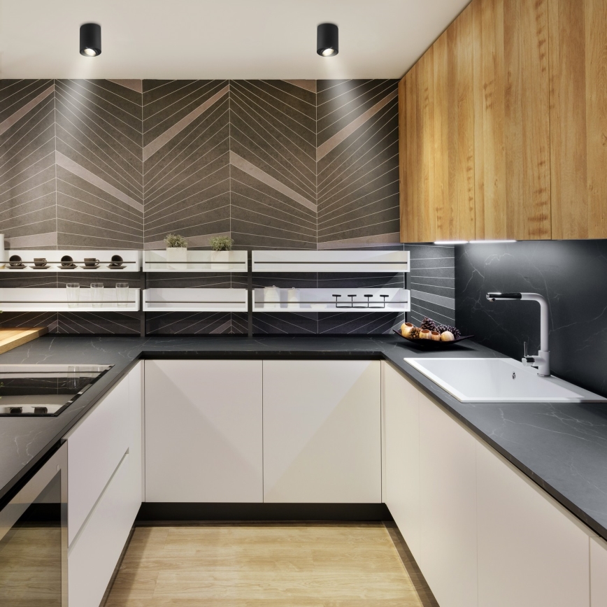 Brilagi - LED RGBW Dimmable Spotlight MIA 1xGU10/6W/230V 3000K 100x80 mm Black + Remote Control