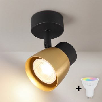 Brilagi - LED RGBW dimmable spotlight NUGGET 1xGU10/4,8W/230V black/gold