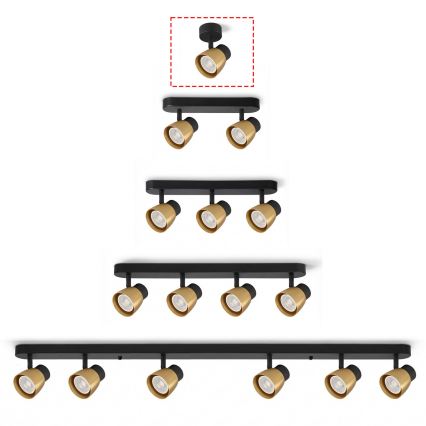 Brilagi - LED RGBW dimmable spotlight NUGGET 1xGU10/6W/230V black/gold