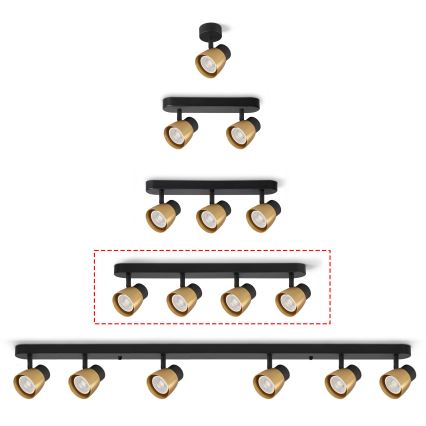Brilagi - LED RGBW Dimmable Spotlight NUGGET 4xGU10/6W/230V 2700-6500K Wi-Fi Black/Gold