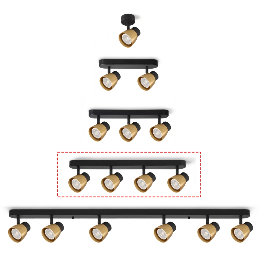 Brilagi - LED RGBW Dimmable Spotlight NUGGET 4xGU10/6W/230V 2700-6500K Wi-Fi Black/Gold