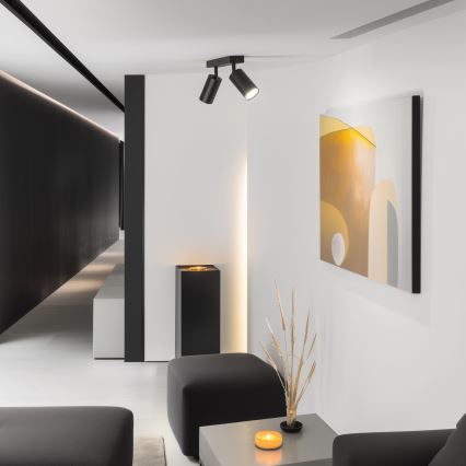 Brilagi - SELE LED RGBW Dimmable Spotlight, 2x GU10 4,8W (230V), 3000K, Black — Includes Remote Control