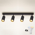 Brilagi - LED RGBW Dimmable Spotlight SELE 4xGU10/4,8W/230V 3000K Black/Gold + Remote Control