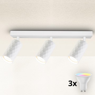 Brilagi - LED RGBW Dimmable Spotlight SELE DIAMANT 3x GU10 / 6.5W / 230V 2700–6500K Wi-Fi white
