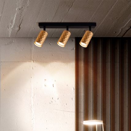 Brilagi - LED RGBW Dimmable Spotlight SELE DIAMANT 3x GU10/4,8W/230V 3000K Gold + Remote Control