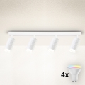 Brilagi - LED RGBW dimmable spotlight SELE DIAMANT 4xGU10/4,8W/230V 3000K white + remote control