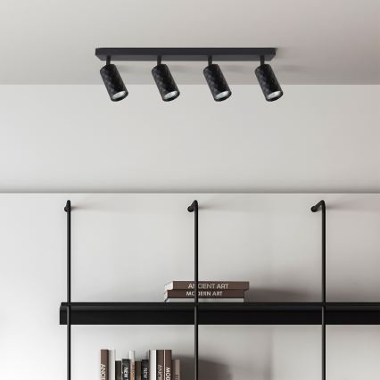 Brilagi - LED RGBW Dimmable Spotlight SELE DIAMANT 4xGU10/4,8W/230V 3000K Black + Remote Control