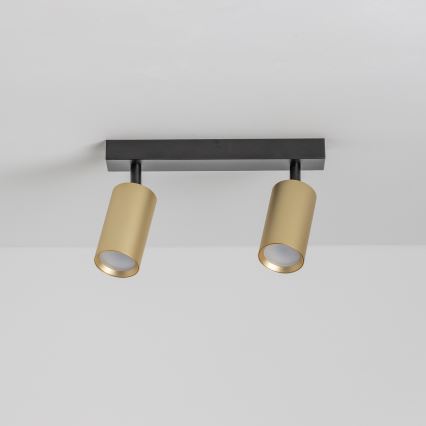 Brilagi - SELE GOLDEN LED RGBW Dimmable Spotlight 2xGU10/4,8W/230V 3000K Black/Gold + Remote Control