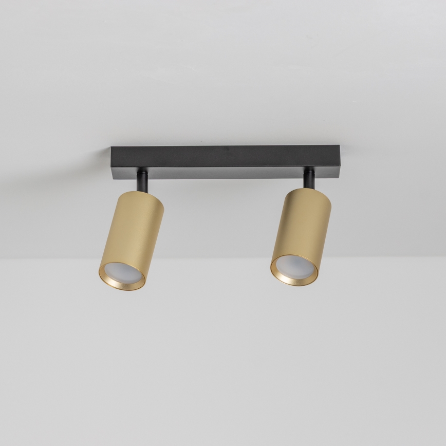 Brilagi - SELE GOLDEN LED RGBW Dimmable Spotlight 2xGU10/4,8W/230V 3000K Black/Gold + Remote Control