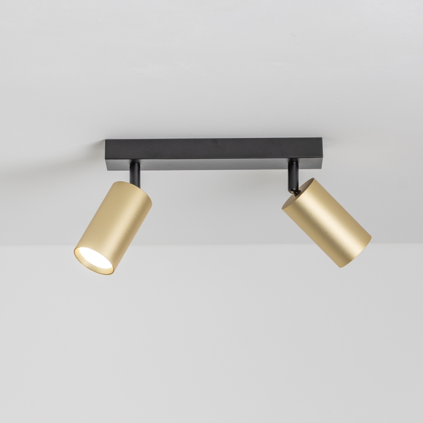 Brilagi - SELE GOLDEN LED RGBW Dimmable Spotlight 2xGU10/4,8W/230V 3000K Black/Gold + Remote Control