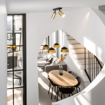 Brilagi - SELE GOLDEN LED RGBW Dimmable Spotlight 2xGU10/6W/230V 3000K Black/Gold + Remote Control