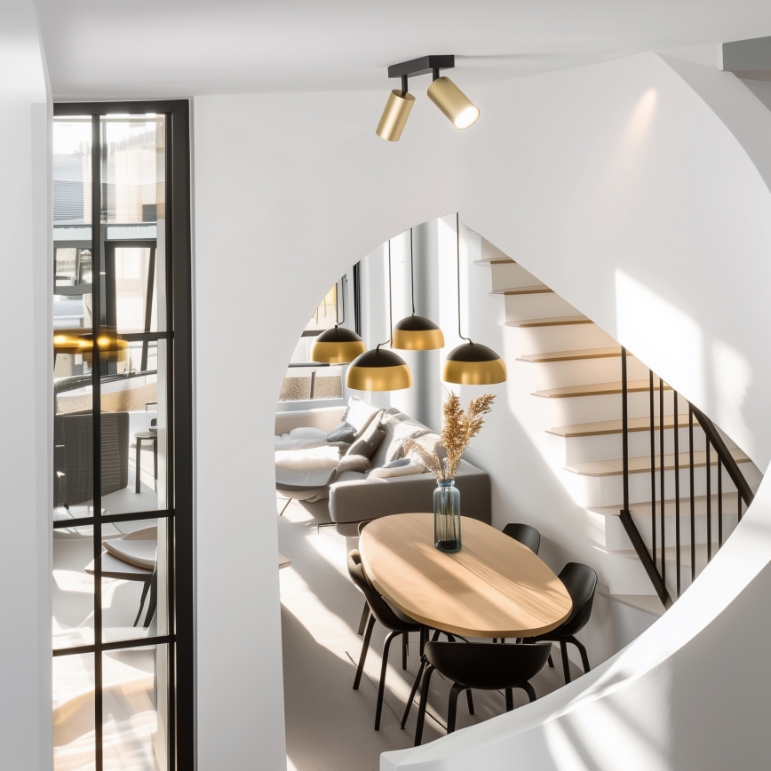 Brilagi - SELE GOLDEN LED RGBW Dimmable Spotlight 2xGU10/6W/230V 3000K Black/Gold + Remote Control