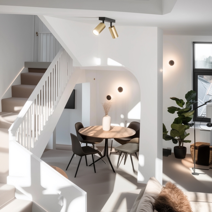 Brilagi - SELE GOLDEN LED RGBW Dimmable Spotlight 2xGU10/6W/230V 3000K Black/Gold + Remote Control