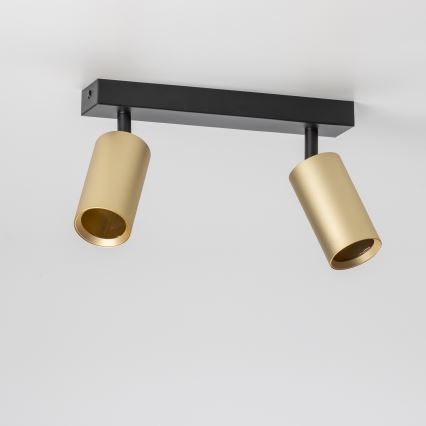 Brilagi - SELE GOLDEN LED RGBW Dimmable Spotlight 2xGU10/6W/230V 3000K Black/Gold + Remote Control