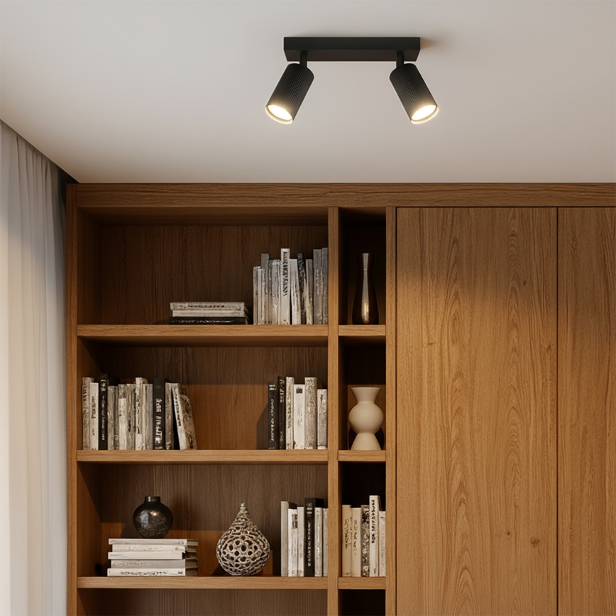 Brilagi - LED RGBW Dimmable Spotlight SELE MODERN 2xGU10/4,8W/230V 3000K Black + Remote Control