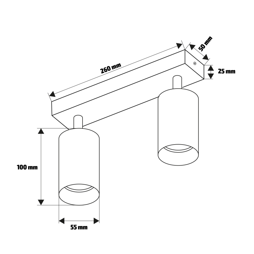 Brilagi - LED RGBW Dimmable spotlight SELE MODERN 2xGU10/6,5W/230V 2700-6500K Wi-Fi black