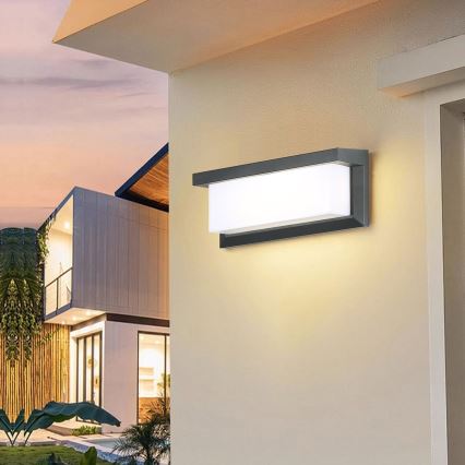 Brilagi - BRICKY LED RGBW Dimmable Outdoor Wall Light 1xE27/15W/230V 2700-6500K Anthracite IP54