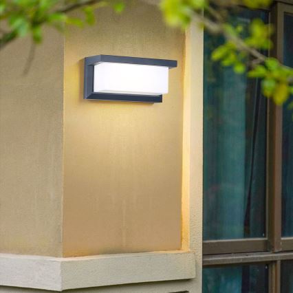 Brilagi - BRICKY LED RGBW Dimmable Outdoor Wall Light 1xE27/15W/230V 2700-6500K Anthracite IP54