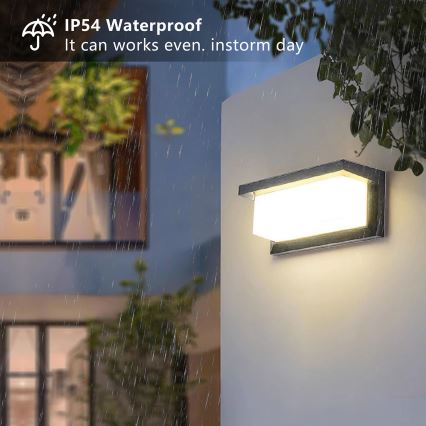 Brilagi - BRICKY LED RGBW Dimmable Outdoor Wall Light 1xE27/15W/230V 2700-6500K Anthracite IP54