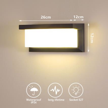 Brilagi - BRICKY LED RGBW Dimmable Outdoor Wall Light 1xE27/15W/230V 2700-6500K Anthracite IP54