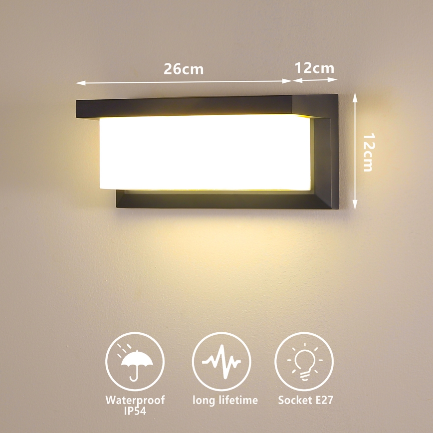 Brilagi - BRICKY LED RGBW Dimmable Outdoor Wall Light 1xE27/15W/230V 2700-6500K Anthracite IP54
