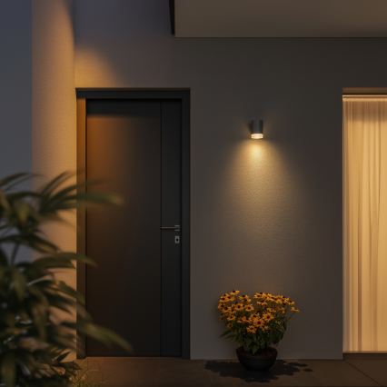 Brilagi - LED RGBW Dimmable Outdoor Wall Light MATERA 1xGU10/4,8W/230V 3000K IP54 grey + remote control