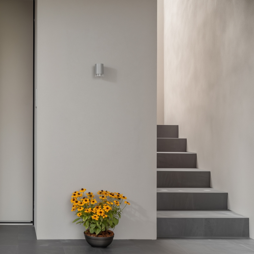 Brilagi - LED RGBW Dimmable Outdoor Wall Light MATERA 1xGU10/6W/230V 3000K IP54 grey + remote control