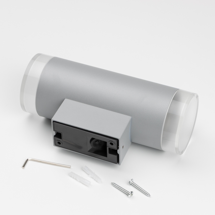 Brilagi - LED RGBW Dimmable Outdoor Wall Light MATERA 2xGU10/4,8W/230V 3000K IP54 gray + remote control