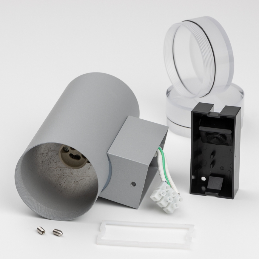 Brilagi - LED RGBW Dimmable Outdoor Wall Light MATERA 2xGU10/4,8W/230V 3000K IP54 gray + remote control