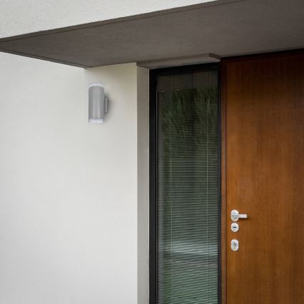 Brilagi - LED RGBW Dimmable Outdoor Wall Light MATERA 2xGU10/4,8W/230V 3000K IP54 gray + remote control