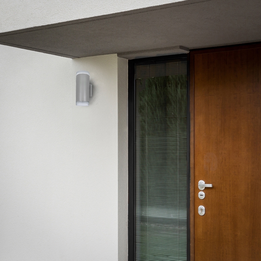 Brilagi - LED RGBW Dimmable Outdoor Wall Light MATERA 2xGU10/4,8W/230V 3000K IP54 gray + remote control