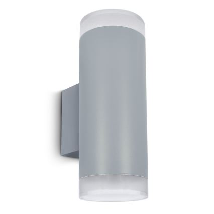 Brilagi - LED RGBW Dimmable Outdoor Wall Light MATERA 2xGU10/6W/230V 3000K IP54 gray + remote control