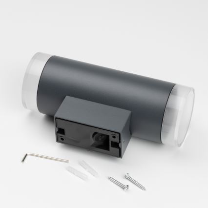 Brilagi - MATERA LED RGBW Dimmable Outdoor Wall Light 2xGU10/4,8W/230V 3000K IP54 Anthracite + Remote Control