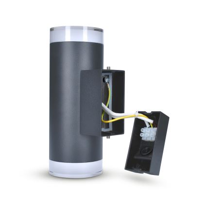 Brilagi - MATERA LED RGBW Dimmable Outdoor Wall Light 2xGU10/4,8W/230V 3000K IP54 Anthracite + Remote Control