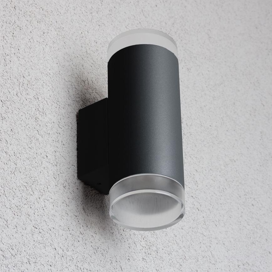 Brilagi - LED RGBW Dimmable Outdoor Wall Light MATERA 2xGU10/4,8W/230V 3000K IP54 Black + Remote Control