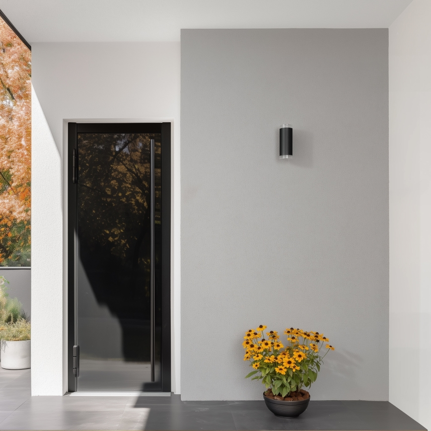 Brilagi - LED RGBW Dimmable Outdoor Wall Light MATERA 2xGU10/4,8W/230V 3000K IP54 Black + Remote Control