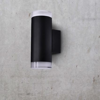 Brilagi - LED RGBW Dimmable Outdoor Wall Light MATERA 2xGU10/4,8W/230V 3000K IP54 Black + Remote Control