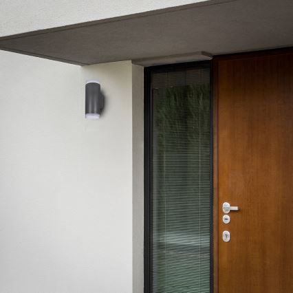 Brilagi - MATERA LED RGBW Dimmable Outdoor Wall Light 2xGU10/6W/230V 3000K IP54 Anthracite + Remote Control