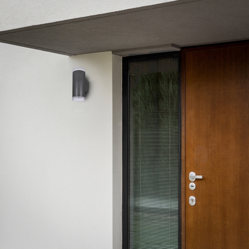 Brilagi - MATERA LED RGBW Dimmable Outdoor Wall Light 2xGU10/6W/230V 3000K IP54 Anthracite + Remote Control