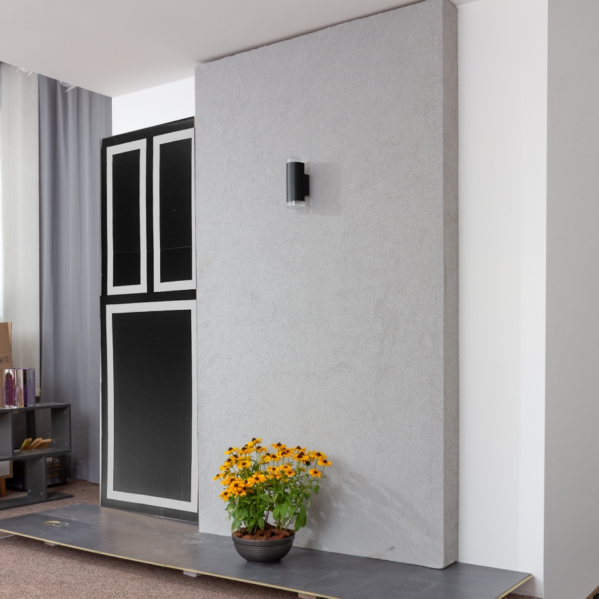 Brilagi - LED RGBW Dimmable Outdoor Wall Light MATERA 2xGU10/6W/230V 3000K IP54 Black + Remote Control