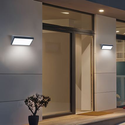 Brilagi - LED RGBW Dimmable Outdoor Wall Light TRIANGLE 1xE27/15W/230V 2700-6500K IP65 Anthracite