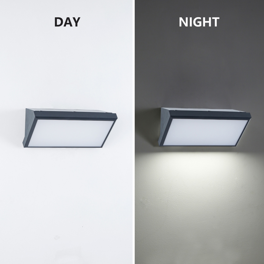 Brilagi - LED RGBW Dimmable Outdoor Wall Light TRIANGLE 1xE27/15W/230V 2700-6500K IP65 Anthracite