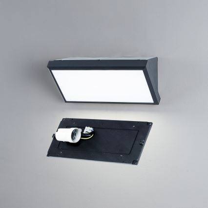 Brilagi - LED RGBW Dimmable Outdoor Wall Light TRIANGLE 1xE27/15W/230V 2700-6500K IP65 Anthracite